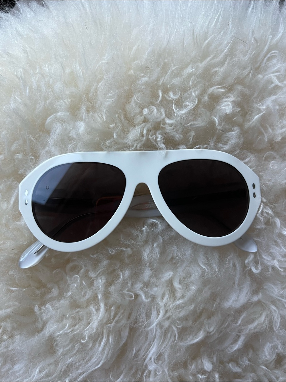 Isabel Marant Daryl Aviator White Sunglasses